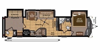 2012 Keystone Residence 406FB floorplan