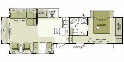 2012 Starcraft Lexion® 359BHSA floorplan