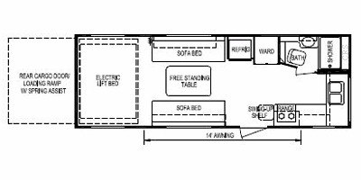 2012 Skyline Weekender Ramp Trailer 229 floorplan