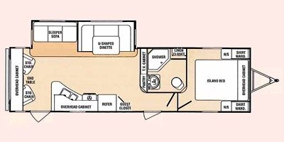 2012 SunnyBrook Sunset Creek 292 RLS floorplan