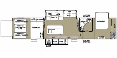2012 Forest River Wolf Pack F396WP floorplan