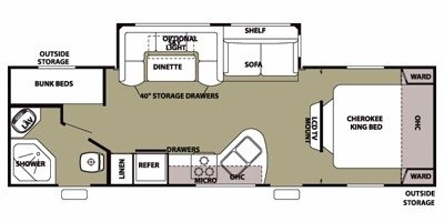 2012 Forest River Cherokee T274BH floorplan