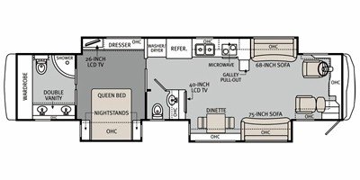 2012 Holiday Rambler Endeavor® 43DFT floorplan