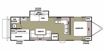 2012 Forest River Grey Wolf 27BH floorplan