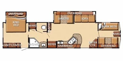 2012 Gulf Stream Conquest Lodge 398FRS floorplan