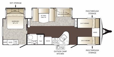 2012 Keystone Outback 301BQ floorplan