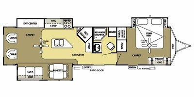 2012 Forest River Wildwood Lodge 393RLT floorplan