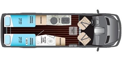 2012 Airstream Interstate 3500 Twin Dual Wardrobe floorplan