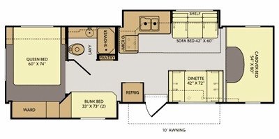 2012 Fleetwood Tioga® Ranger 31N floorplan