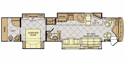 2013 Fleetwood Discovery® 42D floorplan
