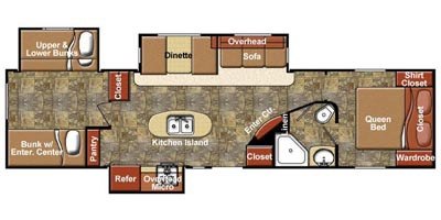 2013 Gulf Stream Kingsport 32TBHT floorplan