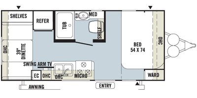 2013 Forest River Flagstaff Micro Lite 19RD floorplan