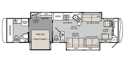 2013 Monaco Knight® 40DFT floorplan