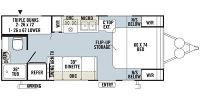 2013 Forest River Flagstaff Micro Lite 23LB floorplan