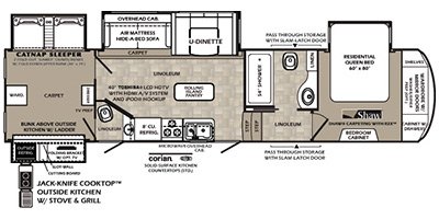 2013 Forest River Wildcat 344QB-OK floorplan