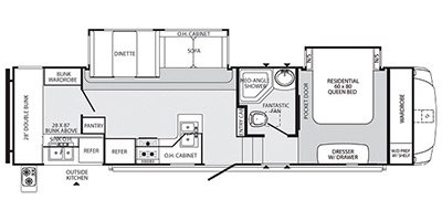 2013 Palomino Sabre 32 BHOK floorplan