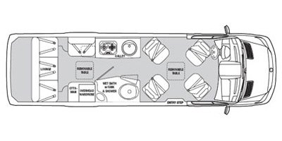 2013 Airstream Interstate 3500 EXT Lounge floorplan