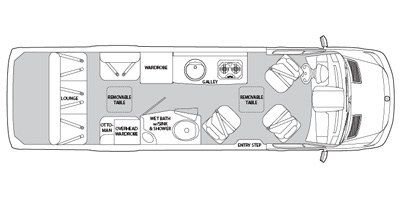 2013 Airstream Interstate 3500 EXT Lounge Wardrobe floorplan