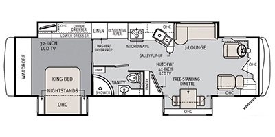 2013 Holiday Rambler Endeavor® 36PFT floorplan