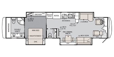 2013 Holiday Rambler Endeavor® 43DFT floorplan