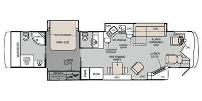 2013 Holiday Rambler Endeavor® 43RFT floorplan