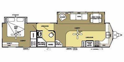 2013 Forest River Wildwood Lodge 394FKDS floorplan