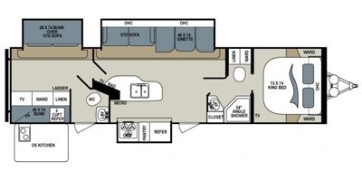 2013 Dutchmen Aerolite 319BHSS floorplan