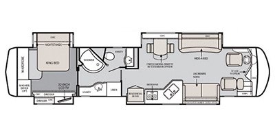 2014 Monaco Dynasty® 44PDQ floorplan