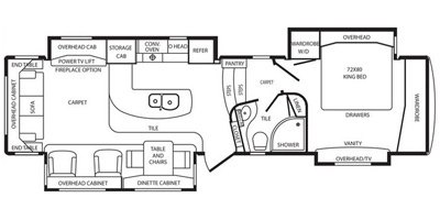 2014 DRV Elite Suites 36TKSB4 floorplan
