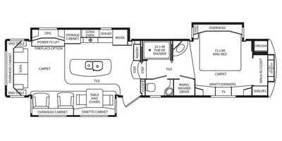 2014 DRV Elite Suites 38PS3 floorplan