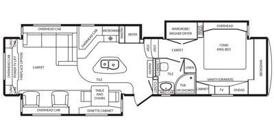 2014 DRV Mobile Suites 38RESB3 floorplan