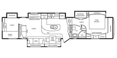2014 DRV Mobile Suites Atlanta floorplan