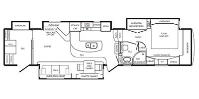 2014 DRV Mobile Suites Charleston floorplan