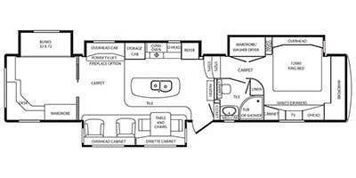 2014 DRV Mobile Suites Phoenix floorplan