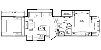 2014 DRV Mobile Suites Full House 40LKSBG floorplan