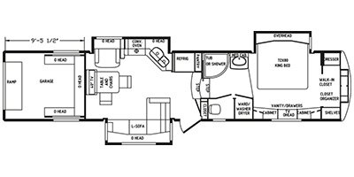 2014 DRV Elite Suites Full House 40LSWBG floorplan