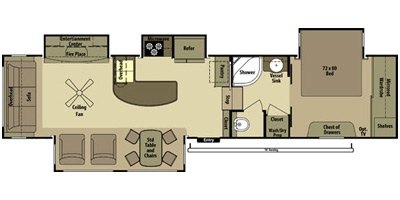 2014 Open Range Residential R416RLS floorplan