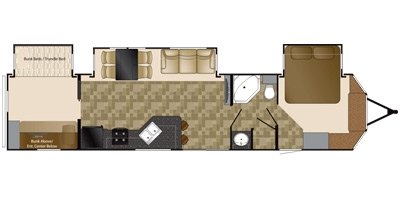 2014 Heartland Prowler Resort RES 39 BH floorplan