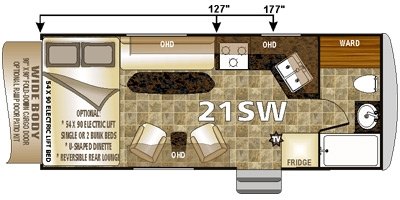 2014 Northwood Desert Fox 21SW floorplan