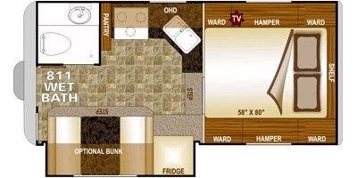 2014 Northwood Arctic Fox Truck Camper 811 floorplan