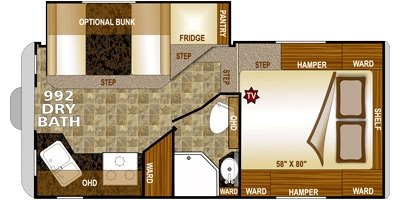 2014 Northwood Arctic Fox Truck Camper 992 floorplan