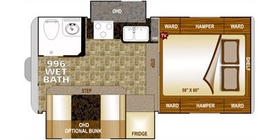 2014 Northwood Arctic Fox Truck Camper 996 floorplan