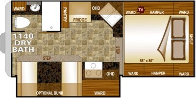 2014 Northwood Arctic Fox Truck Camper 1140 floorplan