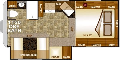 2014 Northwood Arctic Fox Truck Camper 1150 floorplan