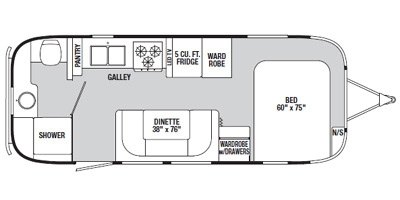 2014 Airstream International Serenity 23FB floorplan