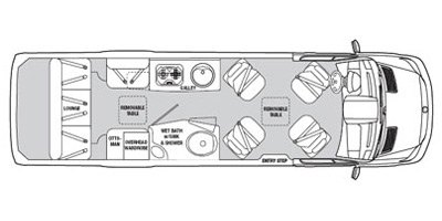 2014 Airstream Interstate 3500 EXT Lounge floorplan