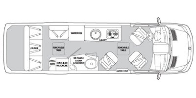 2014 Airstream Interstate 3500 EXT Lounge Wardrobe floorplan