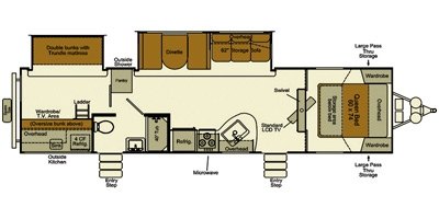 2014 EverGreen Sun Valley S318BHS floorplan