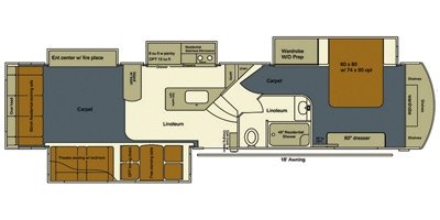 2014 EverGreen Bay Hill 365RL floorplan