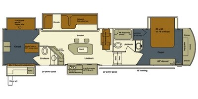 2014 EverGreen Bay Hill 385BH floorplan